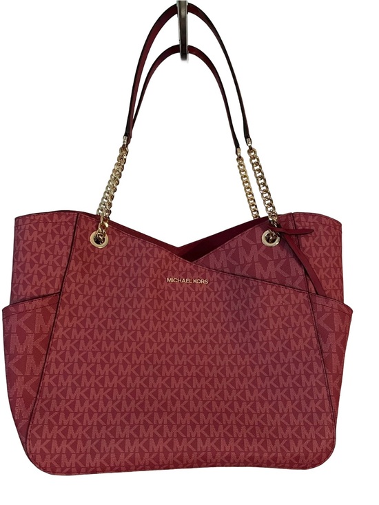 Michael Kors Handbags - Michael Kors Red Signature Chain-Handle Tote